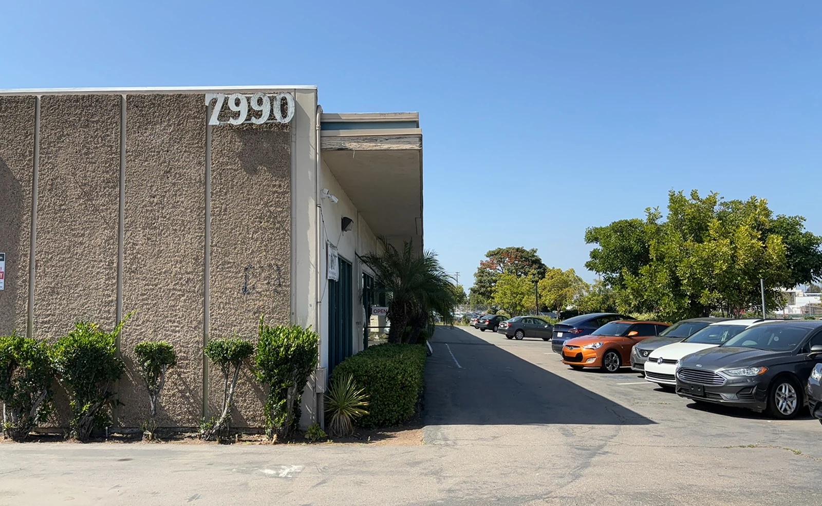 Lina Massage Spa building exterior at 7990 Dagget Street, San Diego